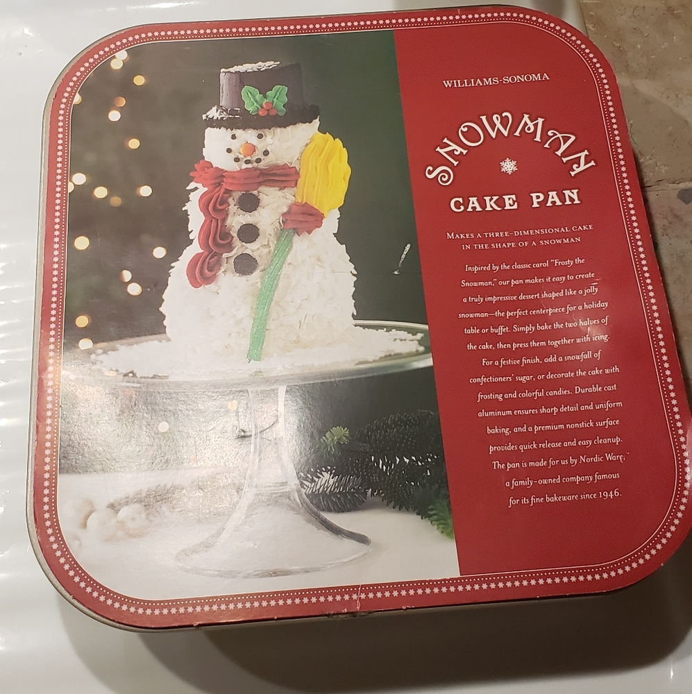 WILLIAMS SONOMA BY NORDIC WARE SNOWMAN CAKE PAN - Picture 1 of 5
